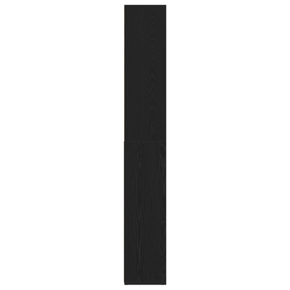 Bokhylle Svart Eik Romdeler 155x24x160cm