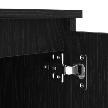 TV-Møbel Svart Eik TV-benk med LED-lamper 140 x 40 x 35,5 cm -