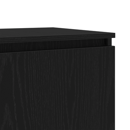 TV-Møbel Svart Eik TV-benk med LED-lamper 140 x 40 x 35,5 cm -