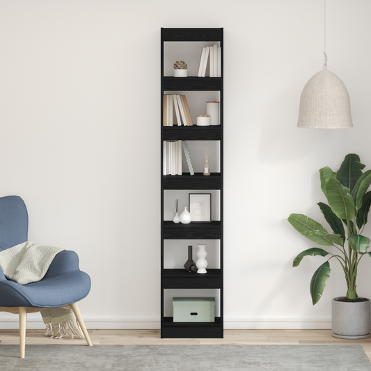 Bokhylle Svart Eik 40x30x198 cm Laget av Tre