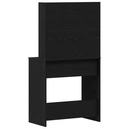 Sminkebord Svart Eik LED 74.5x40x141 cm,