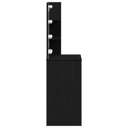 Sminkebord Svart Eik LED 74.5x40x141 cm,