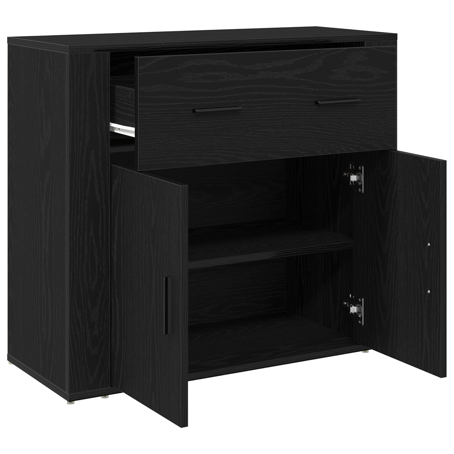 Skjenk Svart Eik 80x33x70 cm