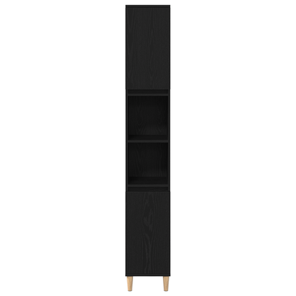Baderomsskap Svart Eik 30x30x190 cm