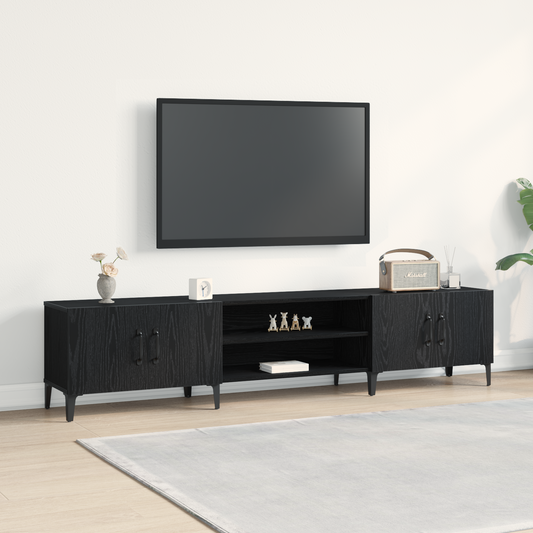 TV-Møbel Svart Eik TV-skap 180 x 31,5 x 40 cm