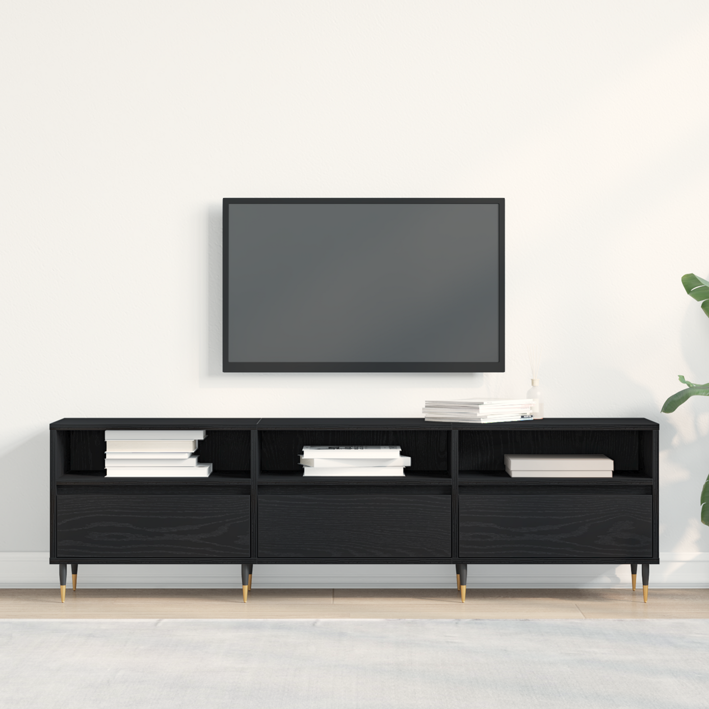 TV-Møbel Svart Eik 150x30x44,5 cm