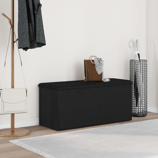 Oppbevaringsbenk Svart Eik 100x40x45 cm Ingeniørtre