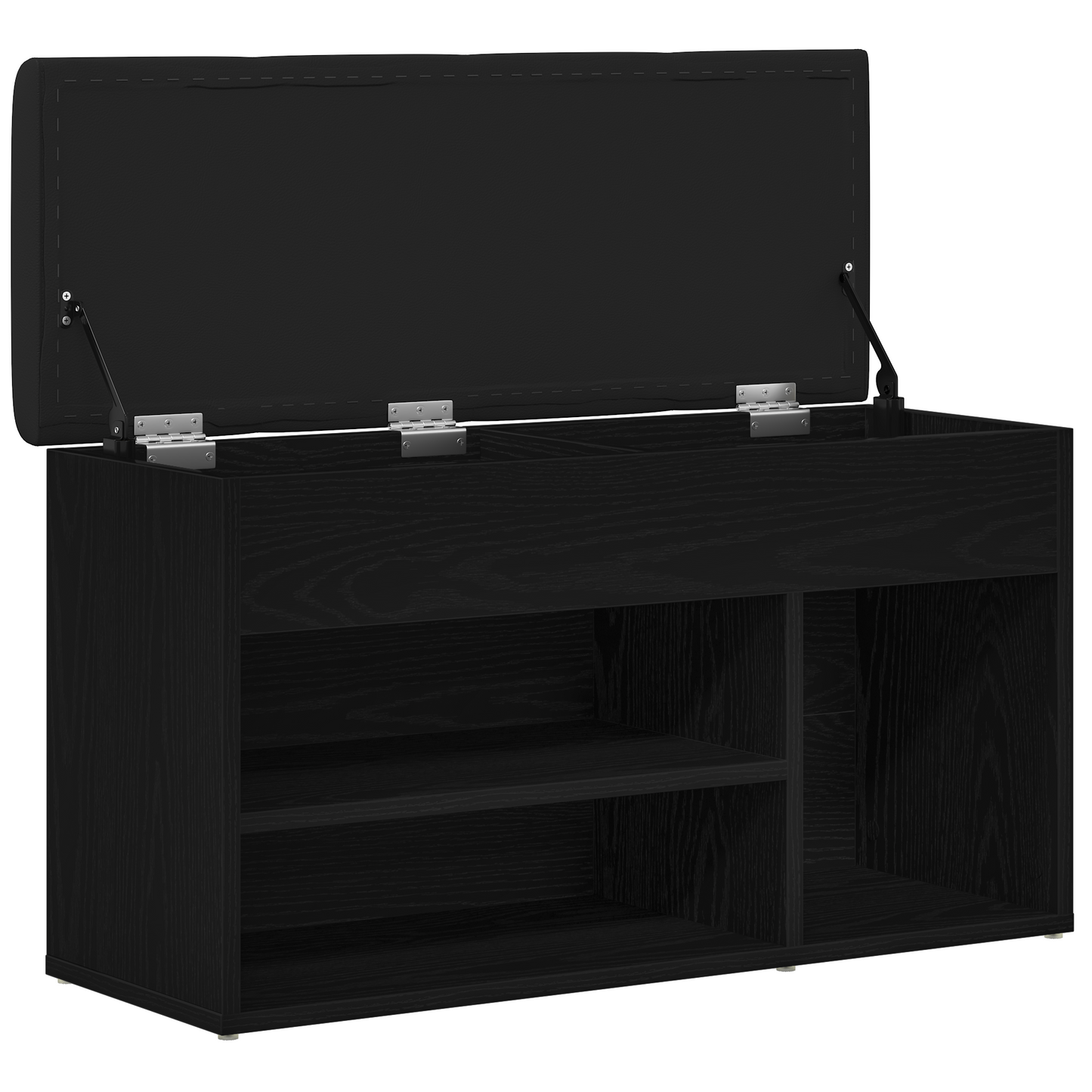 Oppbevaringsbenk Sort Eik 80x30x45 cm Ingeniørtre
