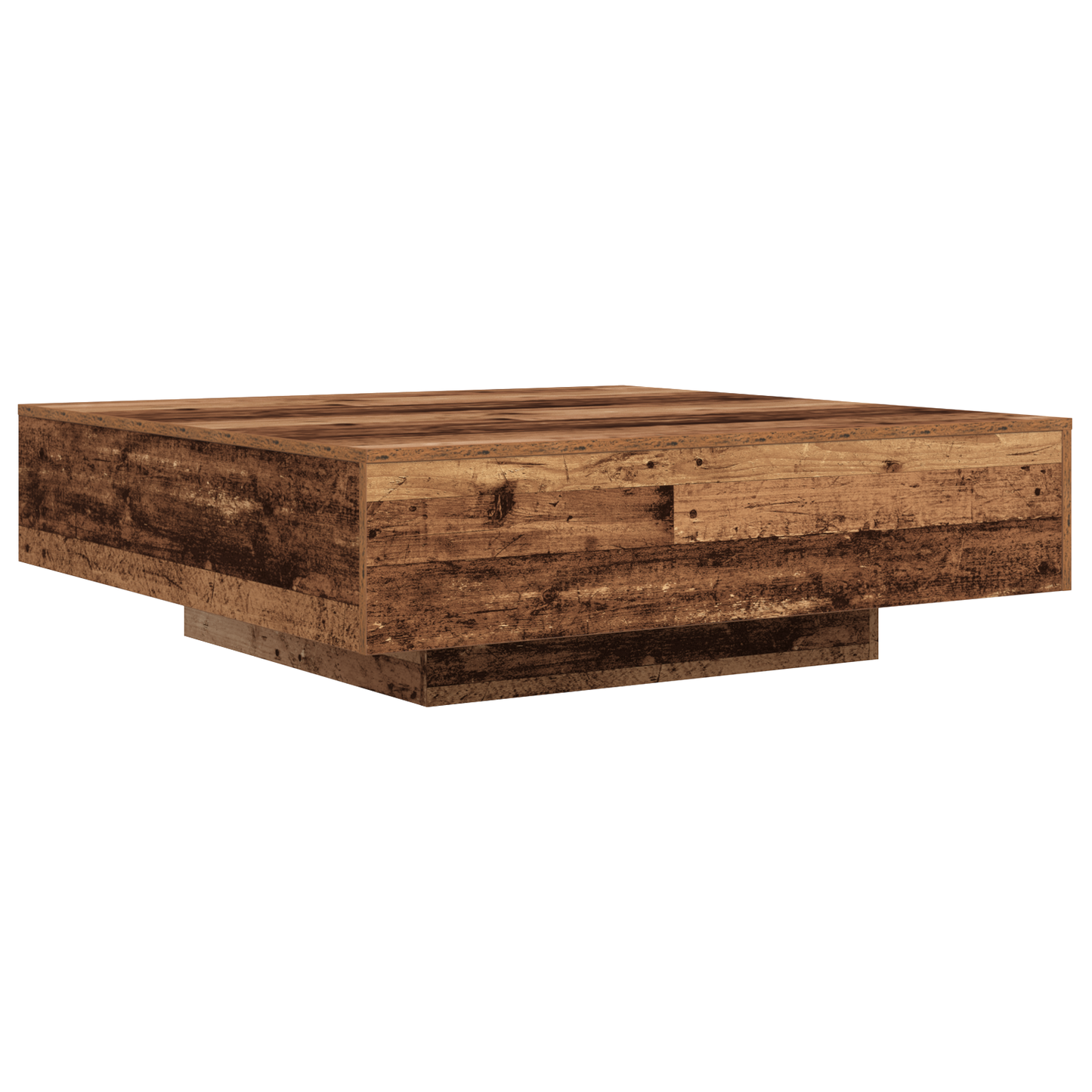 Salongbord Sofabord Tre med LED-belysning Gamle Treverk 100x100x31 cm