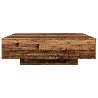 Salongbord Sofabord Tre med LED-belysning Gamle Treverk 100x100x31 cm
