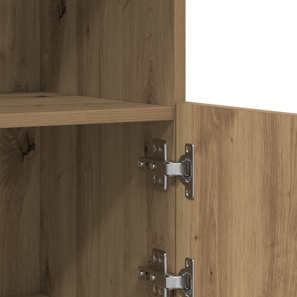 Skjenk Artisan Eik med LED-lamper 81x37x67 cm