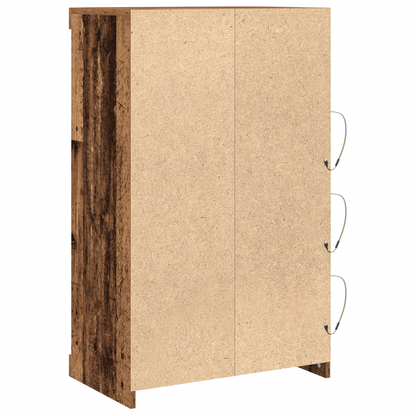 Skjenk Gammelt Tre med LED-lamper 60,5x37x100 cm