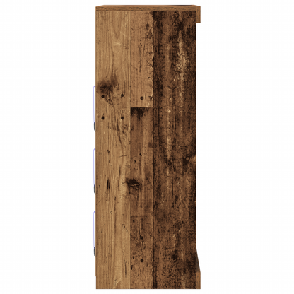 Skjenk Gammelt Tre med LED-lamper 60,5x37x100 cm