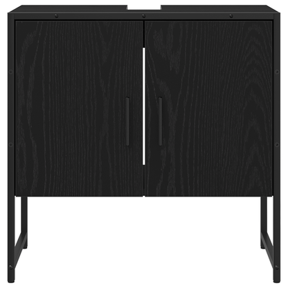 Baderomsskap Svart eik 60x33x60 cm Konstruert tre