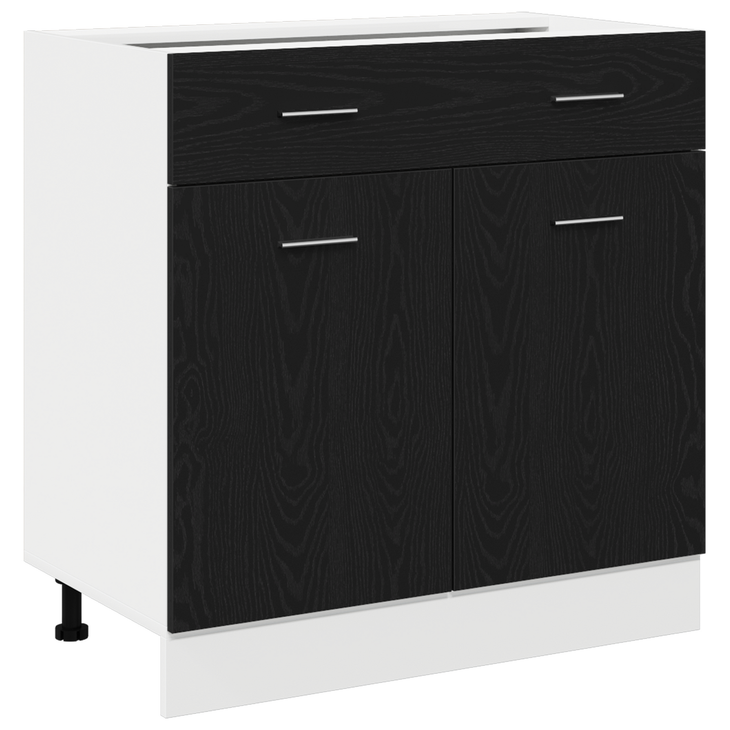 Skap Svart Eik med skuff 80 x 46 x 81,5 cm,