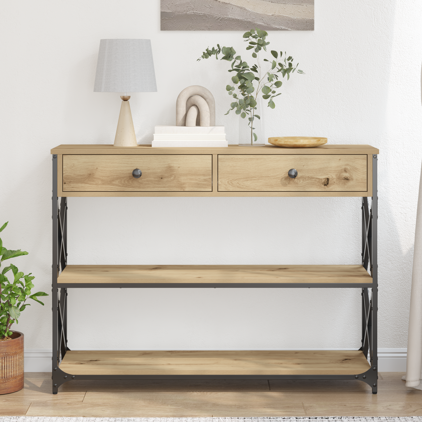 Avlastningsbord konsollbord Artisan Eik 100x28x75 cm