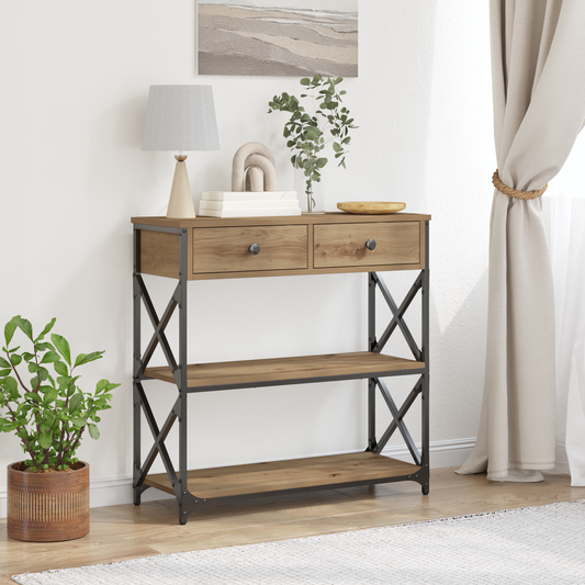 Avlastningsbord konsollbord Artisan Eik 75x28x75 cm