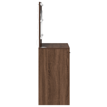 Sminkebord Brun Eik LED 78,5x41x135 cm