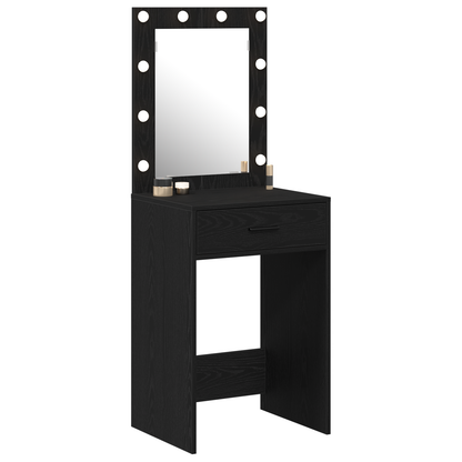 Sminkebord Svart Eik LED 50x41x135 cm