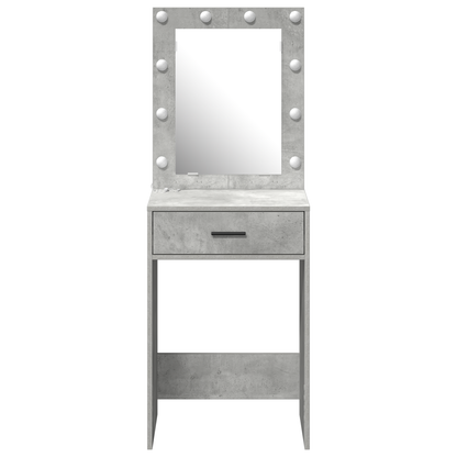 Sminkebord Betonggrå LED 50x41x135 cm