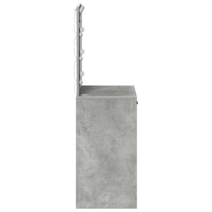 Sminkebord Betonggrå LED 50x41x135 cm