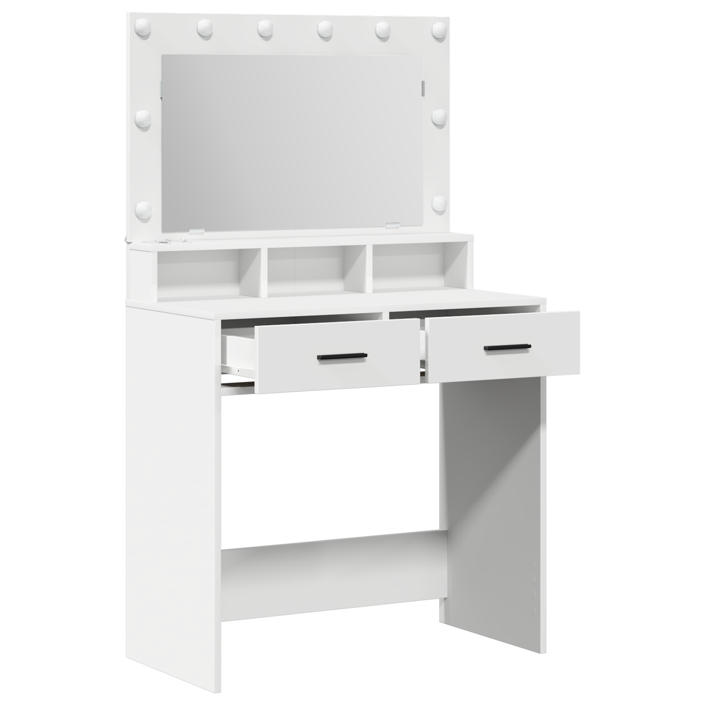 Sminkebord Hvit LED 79x41x135 cm