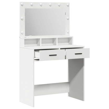 Sminkebord Hvit LED 79x41x135 cm