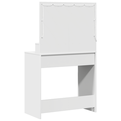 Sminkebord Hvit LED 79x41x135 cm