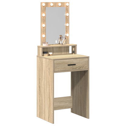 Sminkebord Sonoma Eik LED 50x41x140 cm