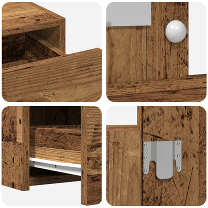 Sminkebord Gammelt Tre Vegghengt LED