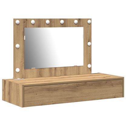 Sminkebord Artisan Eik Vegghengt LED