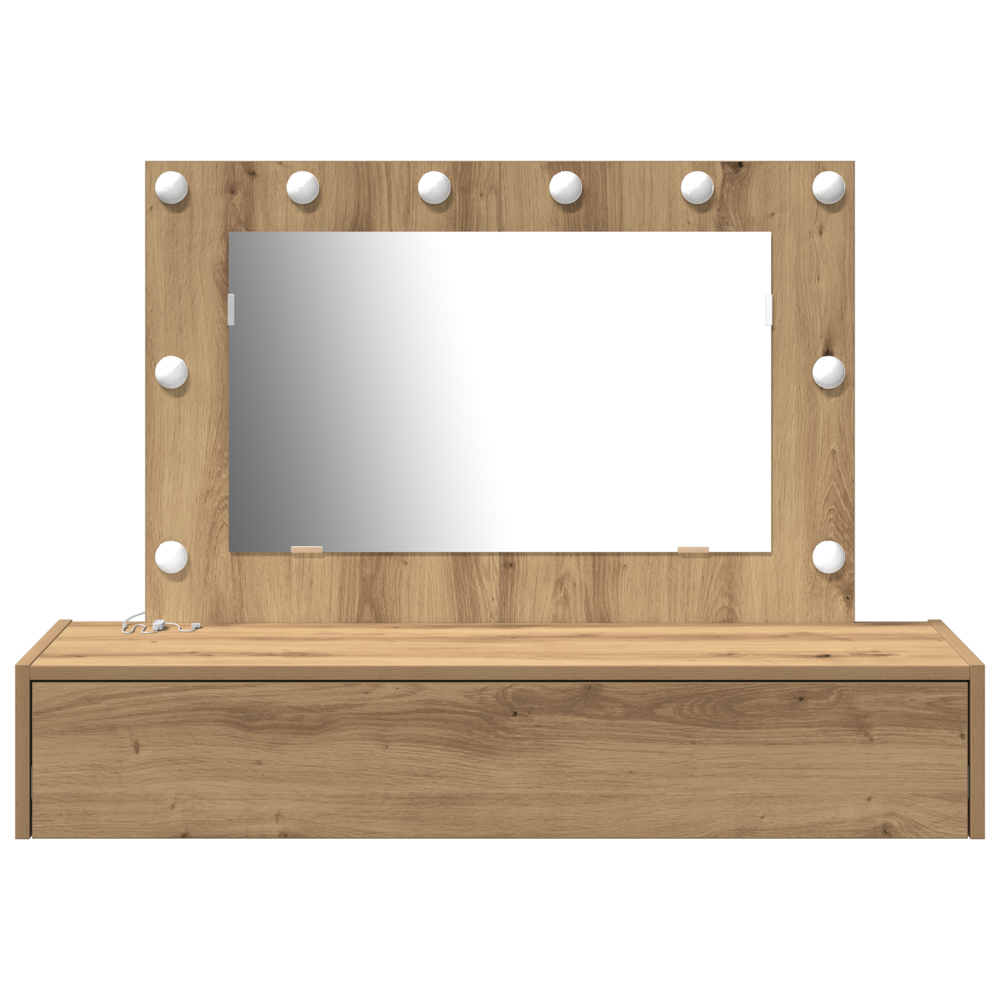 Sminkebord Artisan Eik Vegghengt LED