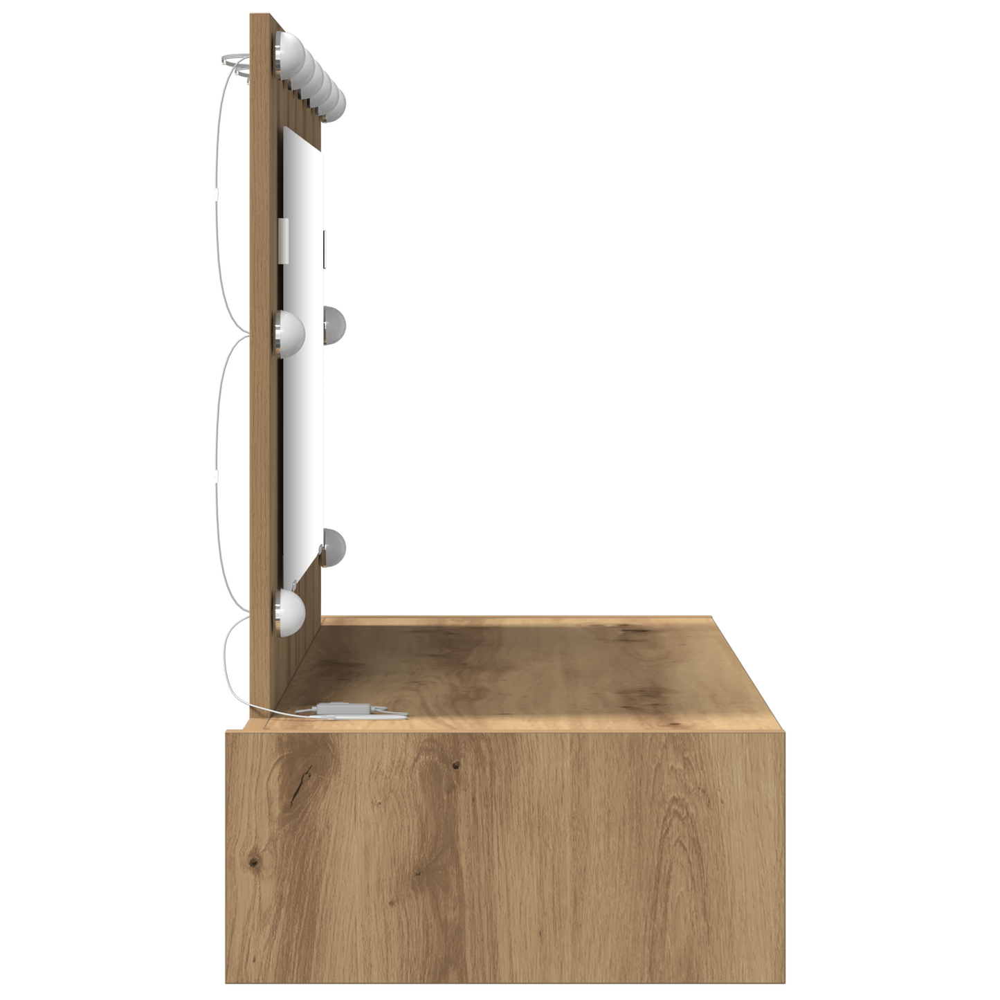Sminkebord Artisan Eik Vegghengt LED