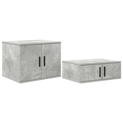 Nattbord Sengbord Betonggrå 127x41x40 cm