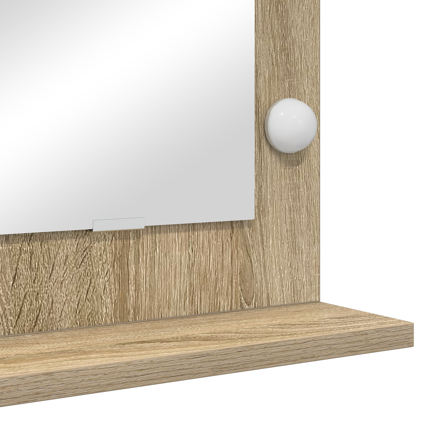 Sminkespeil med LED-lys Sonoma Eik 60x55x18 cm