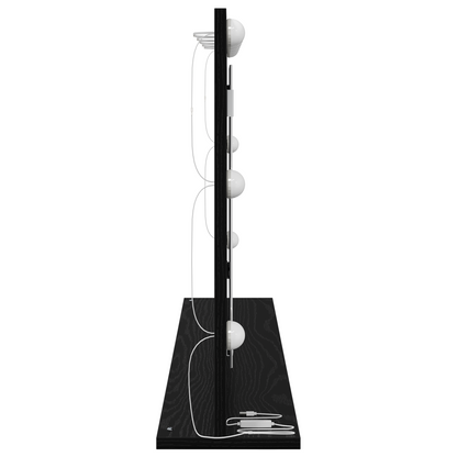 Sminkespeil Svart Eik LED 100x55x18 cm