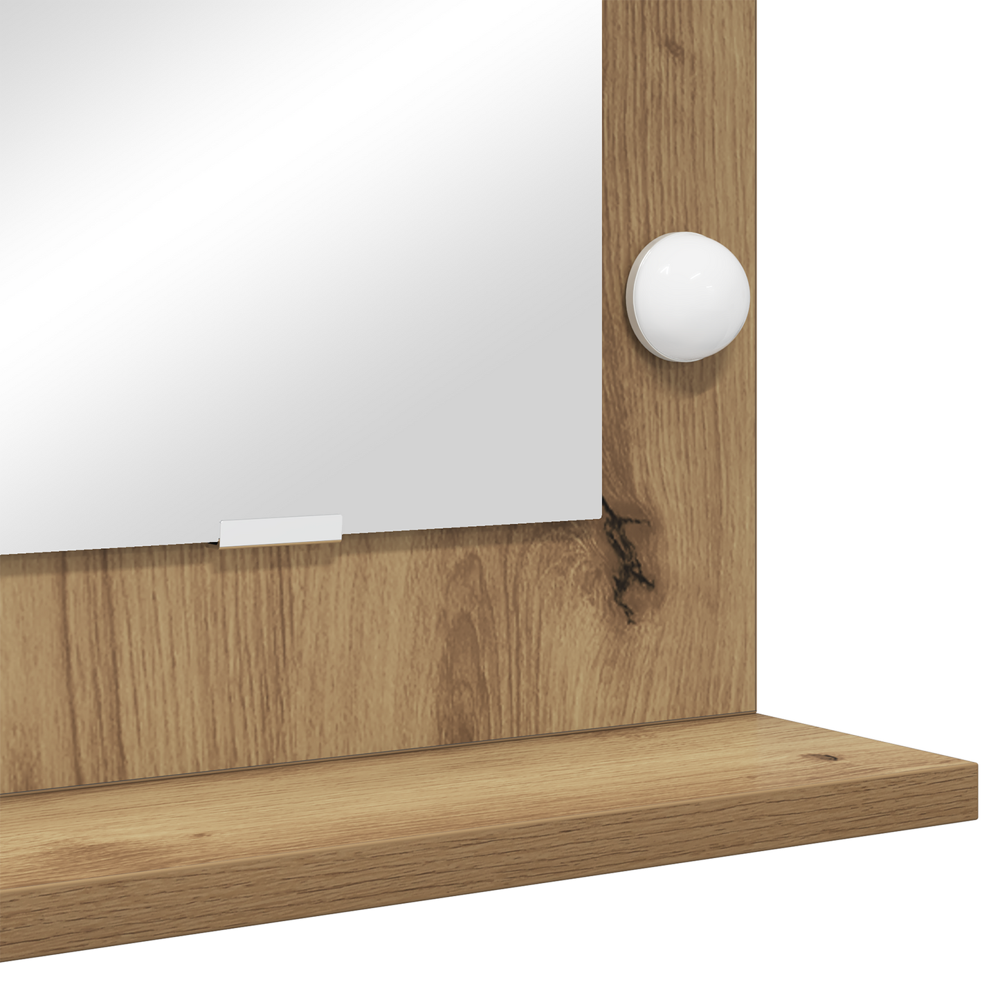 Sminkespeil Brun Eik LED glass 100 x 55 cm