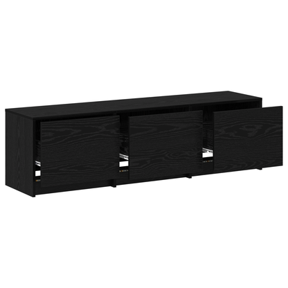 TV-Møbel Svart Eik TV Cabinet med LED 140x34x40 cm