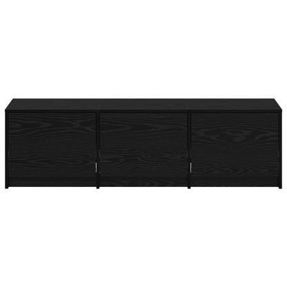 TV-Møbel Svart Eik TV Cabinet med LED 140x34x40 cm