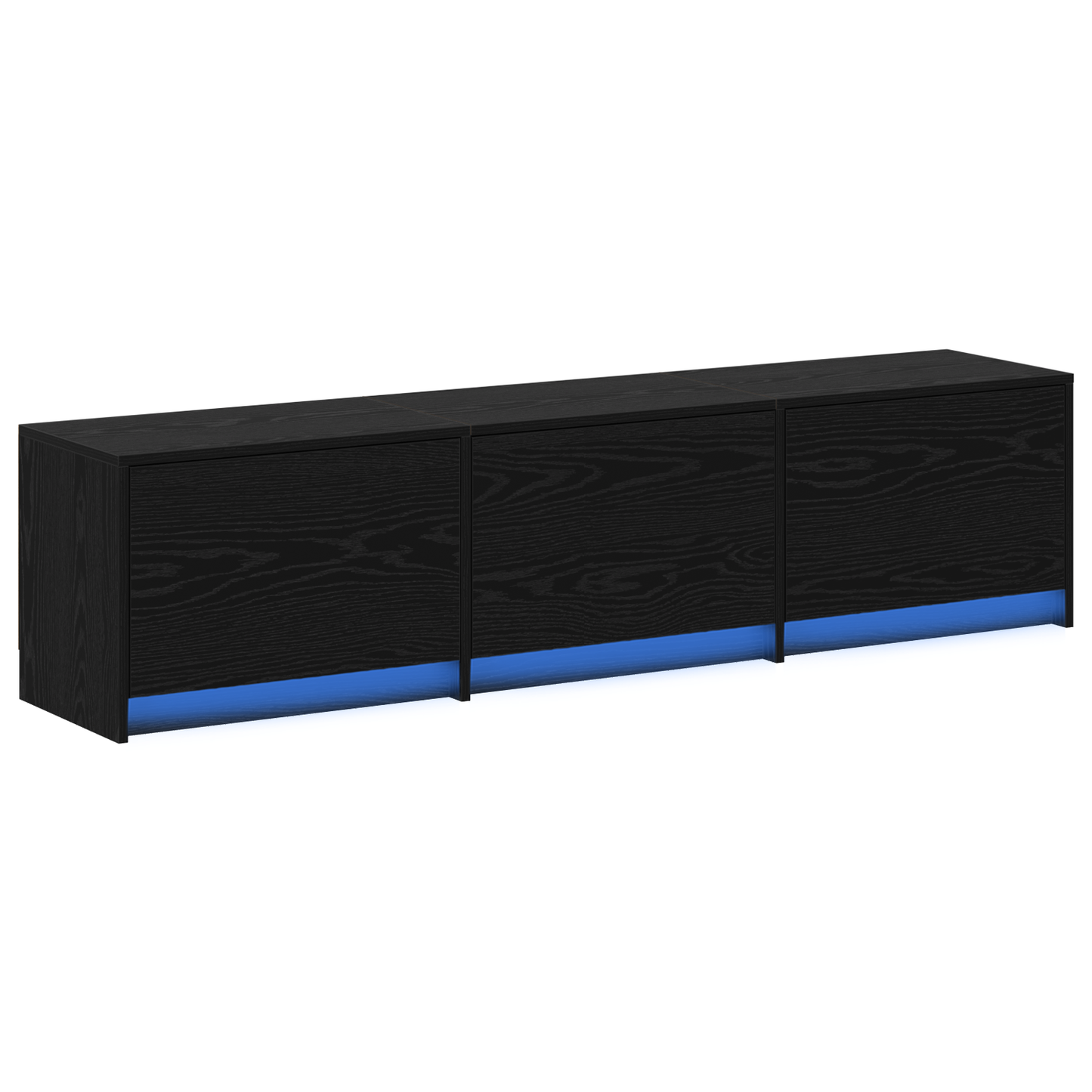 TV-Møbel Svart Eik TV-stativ med LED 162,5x34x40 cm