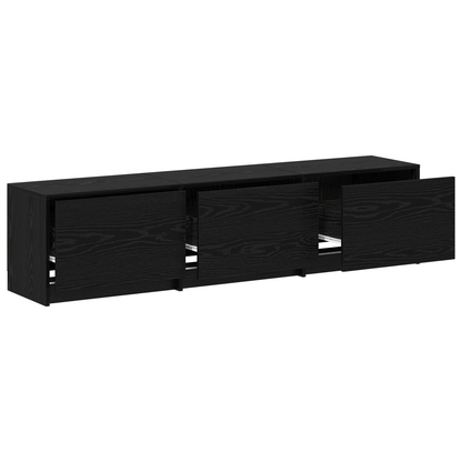 TV-Møbel Svart Eik TV-stativ med LED 162,5x34x40 cm