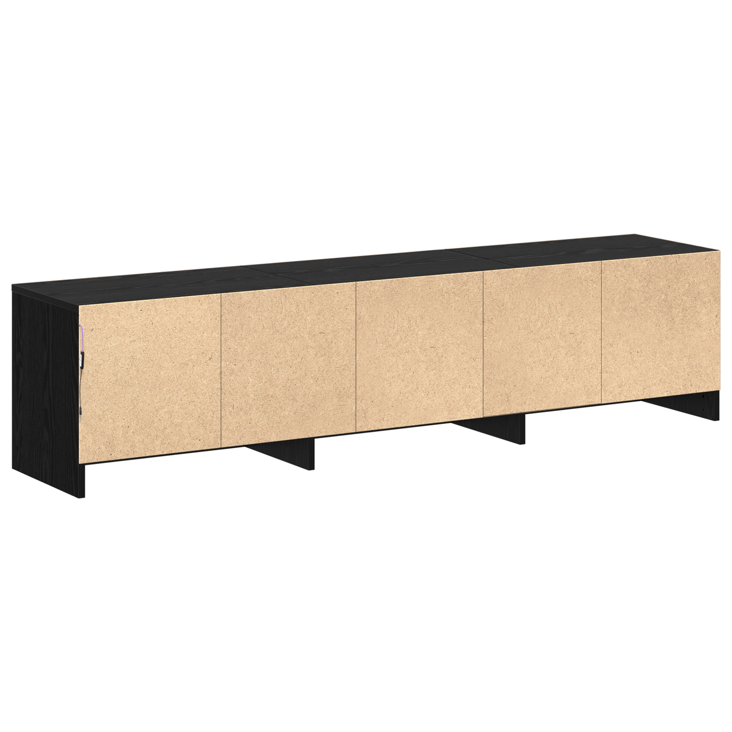 TV-Møbel Svart Eik TV-stativ med LED 162,5x34x40 cm