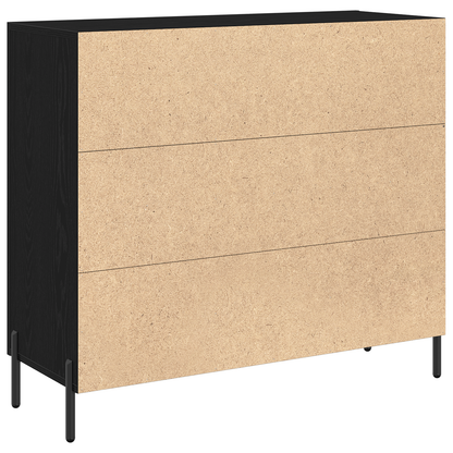 Skjenk Svart Eik 90x34x80 cm