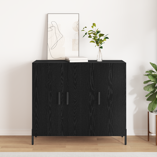 Skjenk Svart Eik 90x34x80 cm