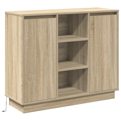 Skap Sonoma Eik med LED 90x32x75 cm