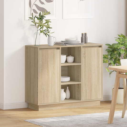 Skap Sonoma Eik med LED 90x32x75 cm