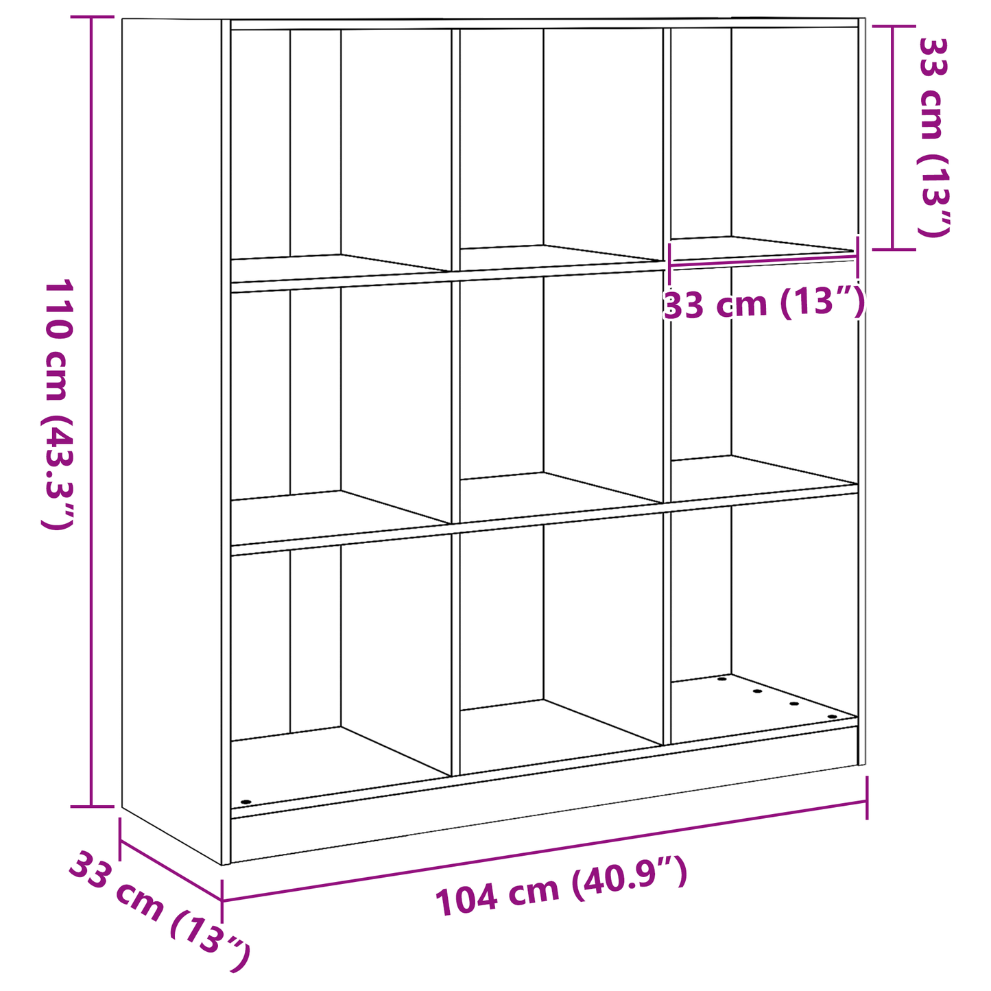 Bokhylle Brun Romdeler Voksbrun 104 x 33 x 110 cm Heltre furu