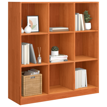 Bokhylle Brun Romdeler Voksbrun 104 x 33 x 110 cm Heltre furu