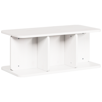 Salongbord Sofabord Hvit 80 x 39,5 x 33,5 cm Massiv furu tre
