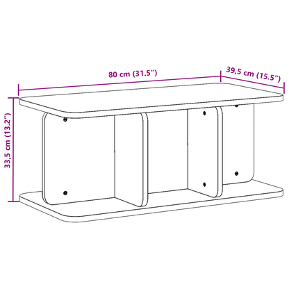 Salongbord Sofabord Hvit 80 x 39,5 x 33,5 cm Massiv furu tre